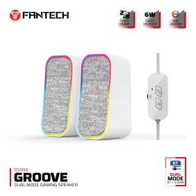 Fantech GS304 GROOVE Dual Mode (Wired & Bluetooth) RGB Gaming Speaker, 6W 2" tuned Drive, Deep Bass Boost