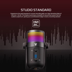 Fantech LEVIOSA MAX MCX03 Professional RGB Condenser Microphone, Noise Reduction, Pure Precision, USB-C Interface