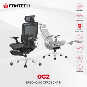 FANTECH OC2 Advanced Ergonomic Mesh Chair with Customizable Comfort Black