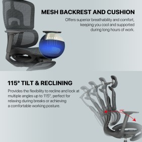 FANTECH OC3 Ergonomic Office Chair - Ultimate Comfort & Adjustable Support