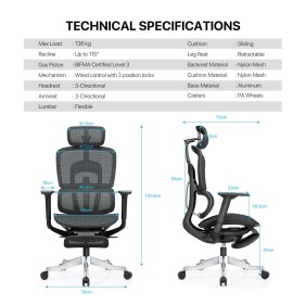 Fantech OC3 Ergonomic Office Chair Black