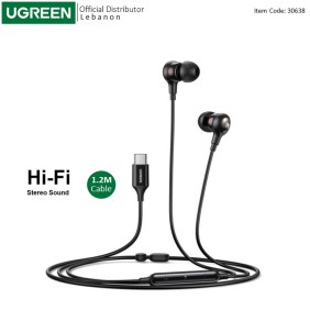 UGREEN USB-C Earphone with Microphone and Volume Control, Noise Isolation, Powerful Bass - EP103 30638