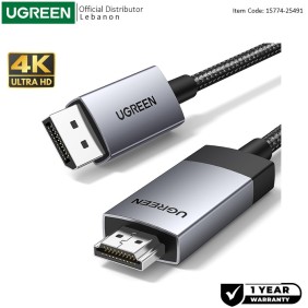 UGREEN Display Port Male To HDMI Male 4K Cable - DP119 15774 25491