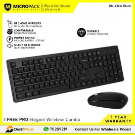 Micropack KM-236W  Ifree Pro Elegant Wireless Combo Keyboard & Mouse (Black)