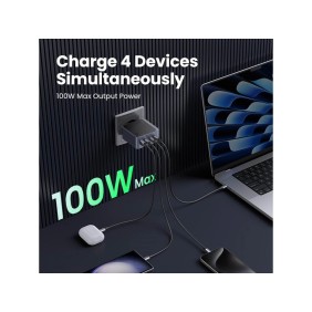 UGREEN NEXODE 100W GaN Tech, 4 Ports Charger for Phones, Tablets, Laptops & MacBooks with Smart power adjustment - X565 35043