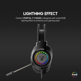 Fantech HG28 PORTAL, USB 7.1 Virtual surround sound Gaming Headset With RGB lighting