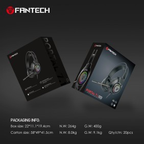 Fantech HG28 PORTAL, USB 7.1 Virtual surround sound Gaming Headset With RGB lighting