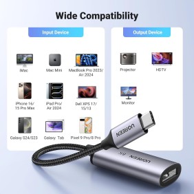 UGREEN USB-C Male to Display Port Female Braided Convertor Support 8k@60Hz, 4K@240Hz - CM654 15575