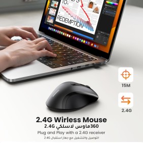 UGREEN Silent Wireless Mouse, 1600DPI, Ergonomic Design for maximum Comfort, For Tablet Desktop, Laptop, Macbooks - M511 45012