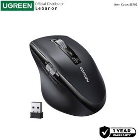 UGREEN Bluetooth Silent Wireless Mouse 5000DPI, Ergonomic Shape with side thumb Wheel, 2 Modes for Win & MacOS- M751 4792