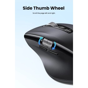 UGREEN Bluetooth Silent Wireless Mouse 5000DPI, Ergonomic Shape with side thumb Wheel, 2 Modes for Win & MacOS- M751 4792