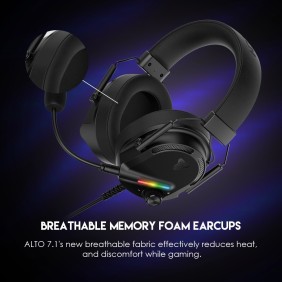 Fantech HG26 ALTO, USB 7.1 Virtual surround sound Gaming Headset With RGB lighting, Detachable Microphone & Powerful Sound