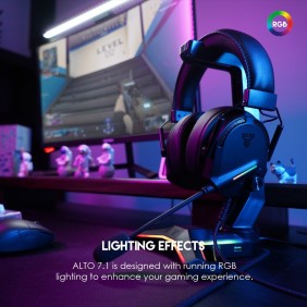 Fantech HG26 ALTO, USB 7.1 Virtual surround sound Gaming Headset With RGB lighting, Detachable Microphone & Powerful Sound