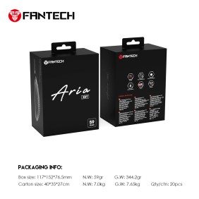 Fantech  XD7 Aria GO Mouse, 3 Mode Connection Wired, Bluetooth & Wireless, 26000DPI, Ultra light weight, Built-in Battery