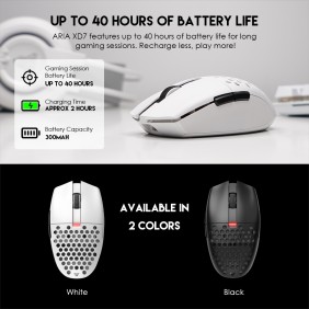 Fantech  XD7 Aria GO Mouse, 3 Mode Connection Wired, Bluettoth & Wireless, 26000DPI, Ultra light weight, Built-in Battery