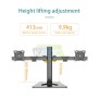 KALOC DZ220T Adjustable Horizontal Dual Monitor Arm, for Screens 17 to 27 Inches