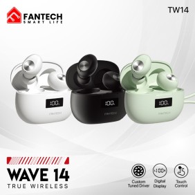 Fantech TWS Wave 14, Bluetooth, Wireless Earbuds compatible with android and iOs - TW14