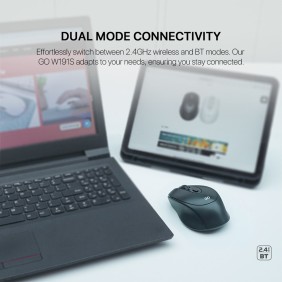 FANTECH W191S GO: Dual Mode Bluetooth & Wireless Mouse, Silent Click, Can connect to 2 devices simultaneously