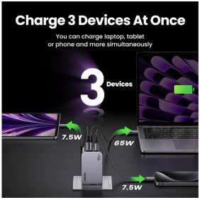 UGREEN NEXODE PRO 100W GaN Tech Chip, 3 Ports Charger for Phones, Tablets, Ipads, Laptops & MacBooks - X757 25874