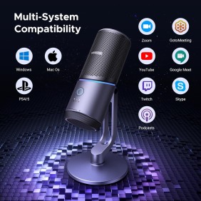 UGREEN USB Microphone for PC with RGB Lights for Streaming, Gaming, Podcasting, Recording, Laptop, PS5 - CM769 35629