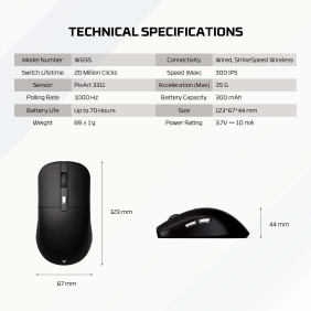 Fantech WG9S KANATA S Dual Mode Wired & Wireless Gaming Mouse with Built-in Battery