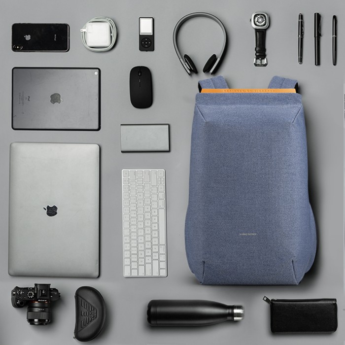 KINGSONS Simple Design Backpack KS3207W, 15.6 inch, Light Blue