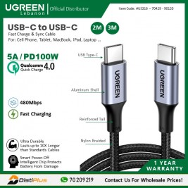 USB-C to USB-C PD100W Fast Charge & Data Cable - Nylon...