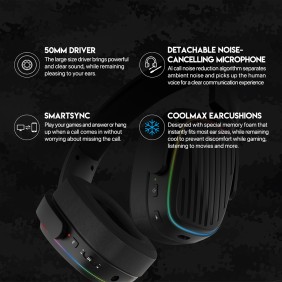 FANTECH WHG02 Harmony: Tri Mode Bluetooth, Wired, USB Wireless Headset