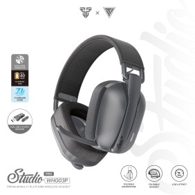 Fantech STUDIO PRO WHG03, Premium Wireless Headset, 4 Mode: Wired USB port, Bluetooth, Wireless Strikespeed & 3.5mm jack