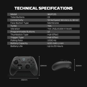 Fantech WGP13S Shooter III Dual Mode Wireless & Wired with 4 level Vibration