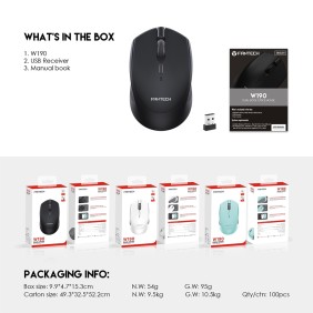 FANTECH W190 Office Mouse, Dual Mode Bluetooth & Wireless, Silent Click