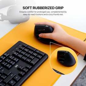 FANTECH W195 GO COMFY, Vertical Mouse, Dual Mode Bluetooth & Wireless, Silent Click