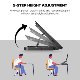 Fantech NC14 Notebook Cooler, efficient cooling performance, heigh adjustable with phone holder