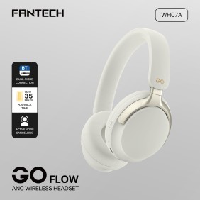 FANTECH WH07A GO VIBE: Bluetooth, - Active Noise Cancelling (ANC) WIRELESS HEADSET (Gray)