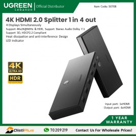 4K HDMI 2.0 Splitter 1 in 4 Out Ugreen CM187 - 50708