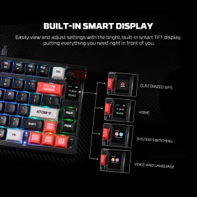 FANTECH MK917 ATOM PRO79, 3 Modes: Bluetooth, Wireless & Wired, Built-in Battery, Mechanical Gaming Keyboard