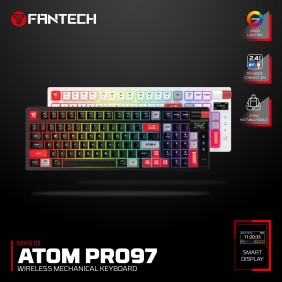 FANTECH MK918 ATOM PRO97, 3 Modes: Bluetooth, Wireless & Wired, Built-in Battery, Mechanical Gaming Keyboard