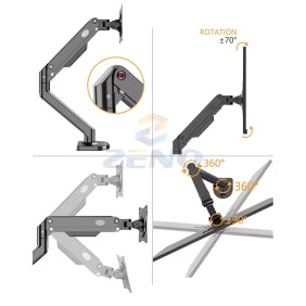 KALOC/ZENO NB232 Adjustable Single Arm for Laptops up to 17.3 Inches