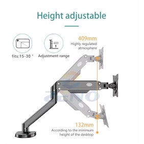 KALOC/ZENO NB232 Adjustable Single Arm for Laptops up to 17.3 Inches