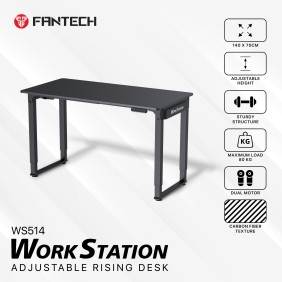 Fantech WS514 Work Station, Dual Electrical Motor, Adjustable Height Desk, Stable Design, load up to 80KG