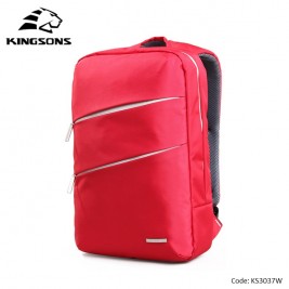 KINGSONS Backpack KS3037W Red, 14.1 inch Water-resistant,...