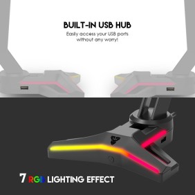 Fantech AC304 PRO: RGB Illuminated Headset Stand with USB Hub