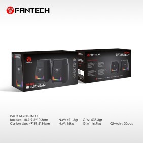 Fantech GS205 HELLSCREAM: USB Powered Gaming & Music Speaker with RGB Lighting