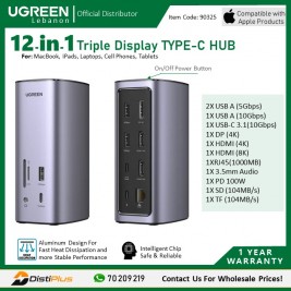 12-in-1 Triple Display USB-C HUB Docking Station Adapter...