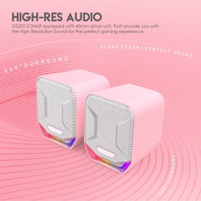 Fantech GS202 SONAR: USB Powered Gaming & Music Speaker with RGB Lighting Pink Sakura Edition