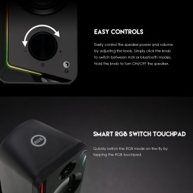 Fantech GS302 ALEGRO: Bluetooth and Wired RGB Gaming & Music Speaker, USB Powered Gaming & Music Speaker with RGB Lighting