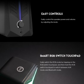 Fantech GS301 TRIFECTA: Bluetooth and Wired RGB Gaming & Music Speaker, USB Powered Gaming & Music Speaker with RGB Lighting