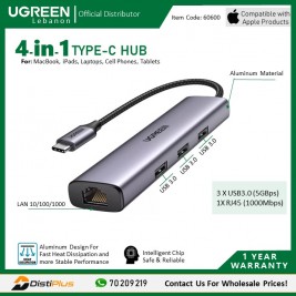 4-in-1 USB-C HUB Adapter (3*USB3.0 + USB-C PD100W) UGREEN...