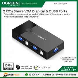 KVM Switch Box VGA & 2 Port USB, Full HD UGREEN 30357