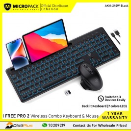 Micropack AKM-240W 3 Modes Wireless Combo Keyboard &...